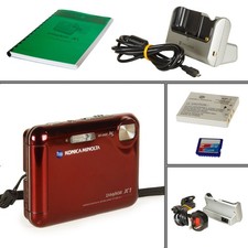 [TESTED] Konica Minolta DiMAGE X1 ('Wine Red' edition) with cradle + accessories