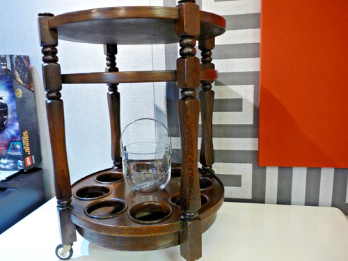 Vintage round oak drinks - oak,