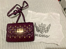Koko Couture Purple Quilted Stud Detail Bag With Belt Strap & Dustbag BNWD