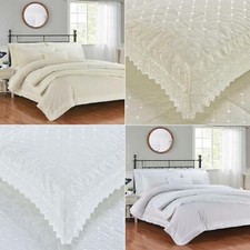 Broderie Anglais Duvet Cover Set Bedding Set Quilt Cover Luxury White Ivory