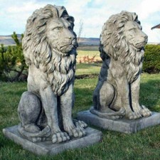 Pair Large Proud Lions Heavy