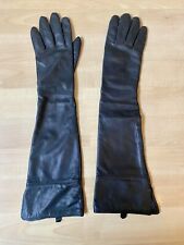 Genuine Sheepskin Leather Opera Length Elbow Gloves Black Small 6.5