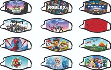 KIDS  FACE MASK REUSEABLE WASHABLE COTTON BLEND CARTOON CHRACHTERS UK