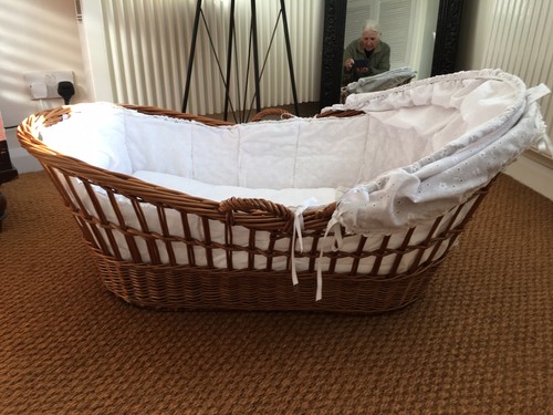 Wicker moses basket baby crib - basket,