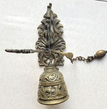 Brass door bell vintage with pull chain popular in Victorian and Edwardian homes