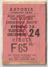 Beatles Original Concert Ticket, Christmas Eve 1963