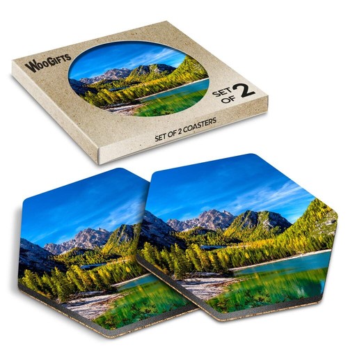 Hexagon mdf coaster lake - mdf,