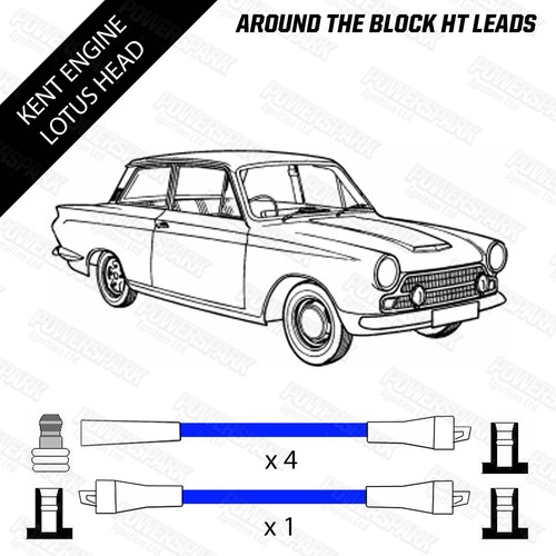 Lotus twin cam leads - twin, blue