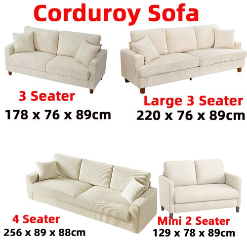 Seater corduroy sofa - /,