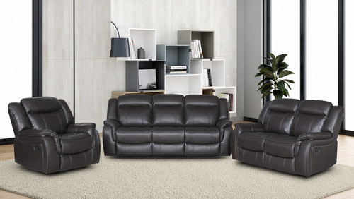 Dark brown leather - leather, gel