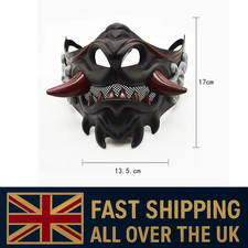 Half Face Japanese Mask Halloween Evil Devil Party Mask Toy Demon Samurai Mask