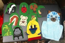 9 x Animal & Insect Finger Puppets Plus 2 x Hand Puppets