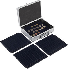  Display Gift Box - Premium Aluminium Coin Collector Case Lockable with 6 Trays