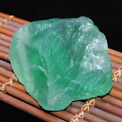 Large natural green fluorite - natural,