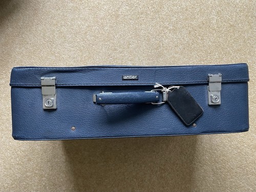 Vintage blue antler suitcase - antler,