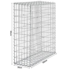 Galvanized Gabion Basket Outdoor Garden Wire Cage Stone Wall Border Planter
