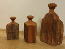 3 x Vintage Rustic Natural