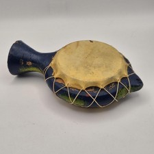 Vintage Handcrafted Traditional Hand African monkey drum - Ceramic Frame