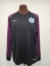 England 2016 17 Goalkeeper Football Top Shirt Long Sleeve Black NIKE Boys 13-15