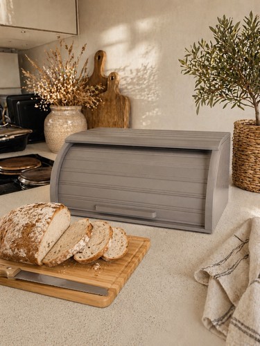 Grey wooden bread - bread, bin
