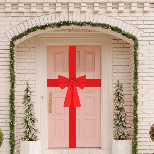 Front door bow christmas - door,