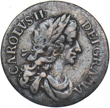 1671 maundy twopence charles - twopence,