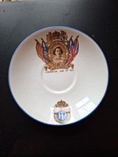 1953 Coronation Saucer Plate Queen Elizabeth II Bone China English Memorabilia