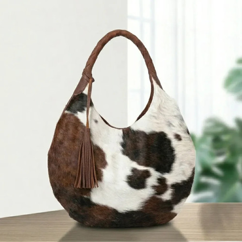 Genuine cowhide leather hobo - genuine,