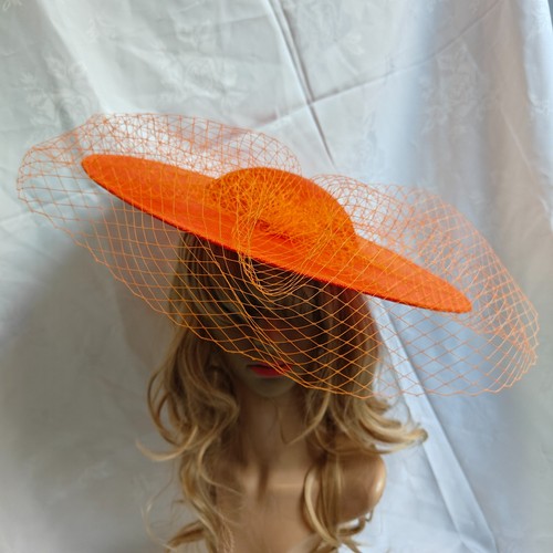 Orange 40cm wide brim french - orange,