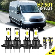 For VW Crafter Van Headlight High Low Beam Side Light Bulbs LED 6000K White Kit