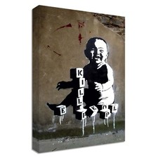 Banksy Killer People Baby Canvas | LARGE WALL ART | print street stencil creepy