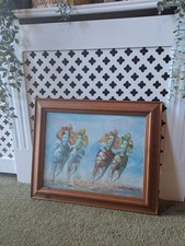 Vintage signed horse racing