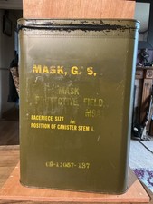 Korean Vietnam War US Army M9A1 Gas Mask Original Storage Tin   (Empty Resealed)