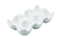 White Ceramic 6 Egg Tray