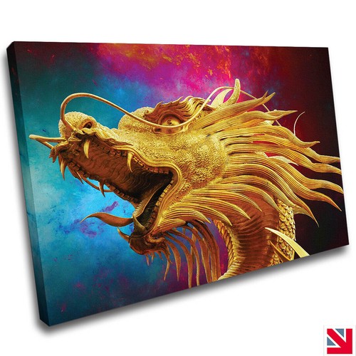 Chinese golden dragon canvas - chinese,
