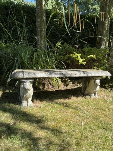 Vintage stone garden - vintage, seat