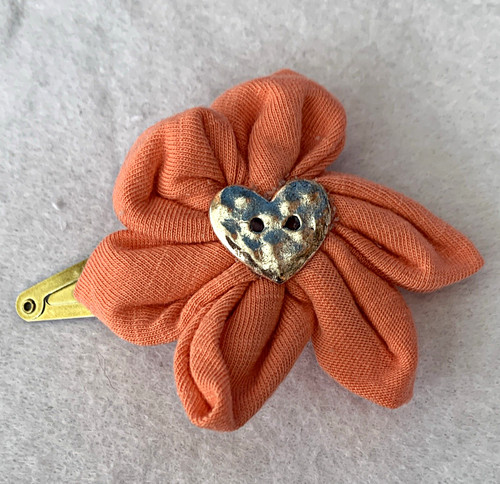 Orange fabric flower - orange,