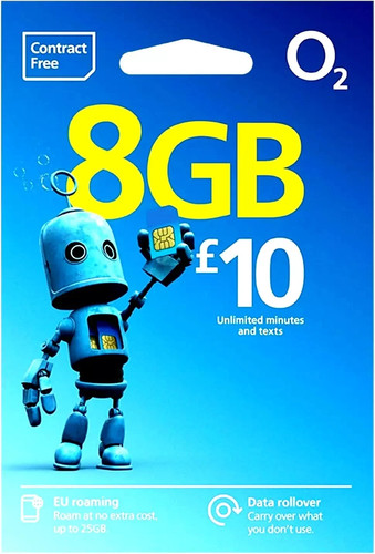 Sim card bundle 8gb - o2,