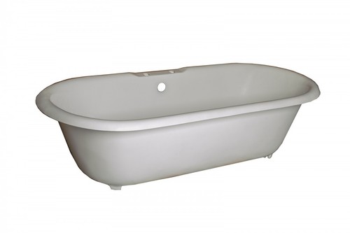 White clawfoot tub cast iron - white,