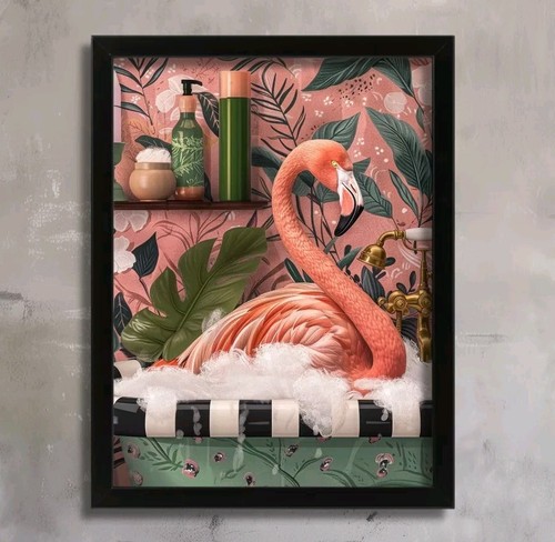 Shabby chic pink flamingo - chic,