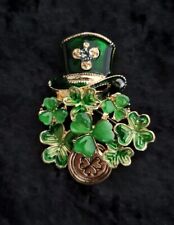 St Patrick's Day Brooch Shamrock Clover Irish Vintage Inspired Jewellery Gift 