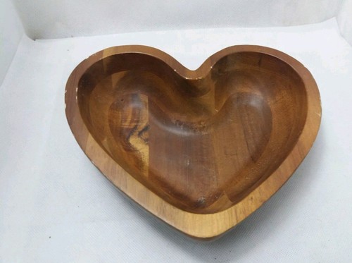 Heart shaped wooden bowl - heart,