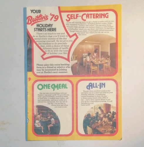 Vintage 1979 butlins - 1979, catering