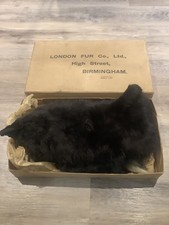 GENUINE VINTAGE CIRCA 1920’S  BLACK FOX FUR STOLE WRAP ORIGINAL BOX,BIRMINGHAM 
