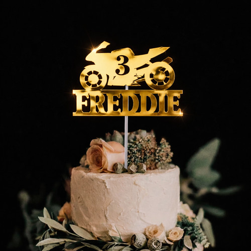 Motorbike birthday cake topper - motorbike,