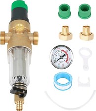 Pressure Regulator Water with Pressure Gauge and Gauge, Brass Body, 1/2 Inch, Gl