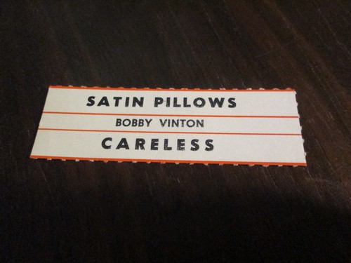Bobby vinton satin - pillow, /