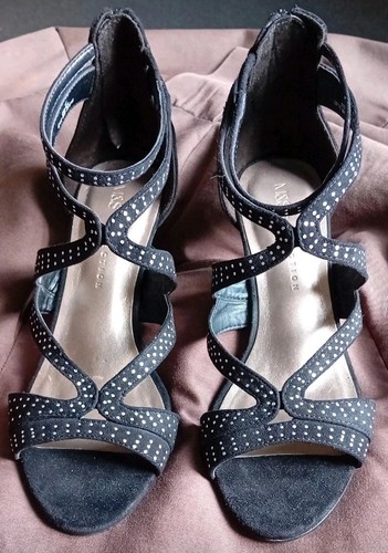 Black faux studded - black,