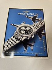 Original Breitling Watch Old Navitimer Magazine Advert Man Cave Wall Art Retro c