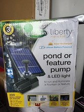 Blagdon Liberty 200 Solar Powered Pond or Feature Pump and LED Light